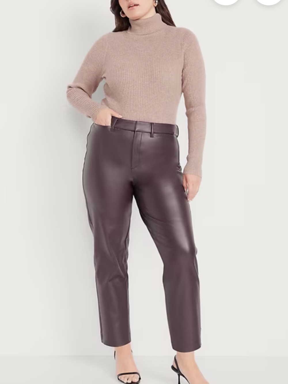 Old navy High-Waisted Faux-Leather Pixie Straight Pants Vegan Leather